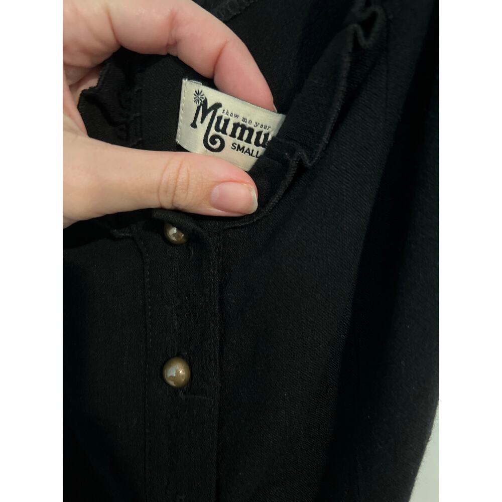 Show Me Your Mumu Black Button-Front Mini Dress – Size Small - Picture 5 of 7